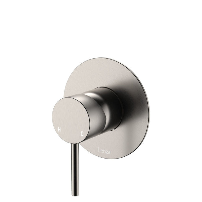 Fienza Kaya Wall Mixer Large Plate Brushed Nickel 228101BN-3-LF - The Blue Space