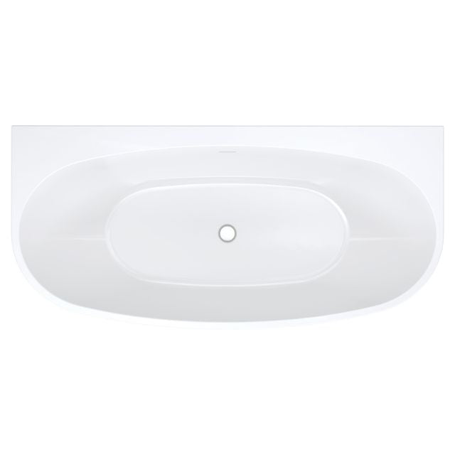 Fienza Keeto Back-To-Wall Acrylic Bath with Overflow 1700mm