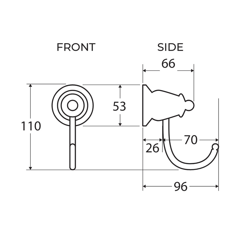 Fienza Lillian Robe Hook Urban Brass