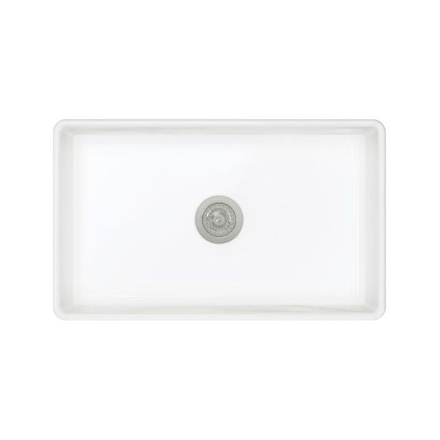 Fienza Olivia Butler Sink Medium 760 Reversible Fluted & Flat Fire Clay Gloss White