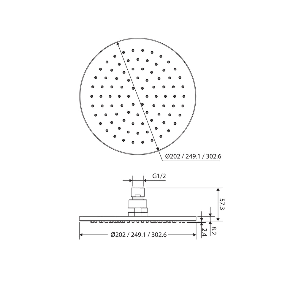 Fienza Starry Shower Head 300mm Brushed Nickel