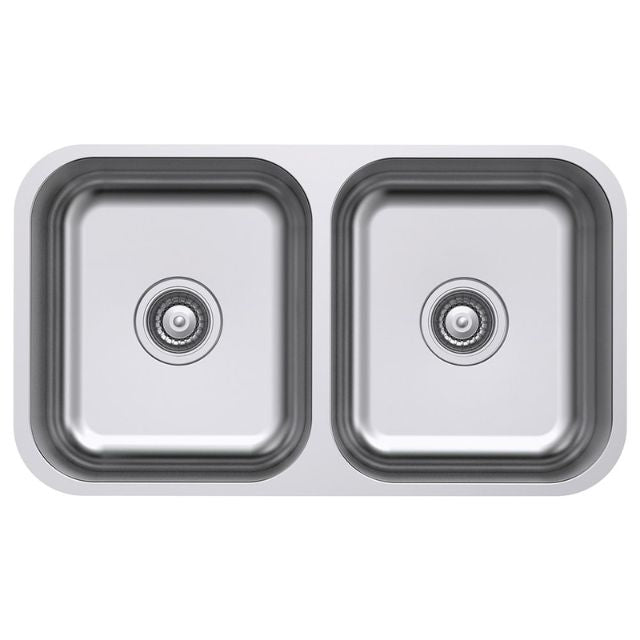 Fienza Tiva 785 Kitchen Sink Double Bowl Topmount/Undermount 23L-23L NTH 785X450X180mm
