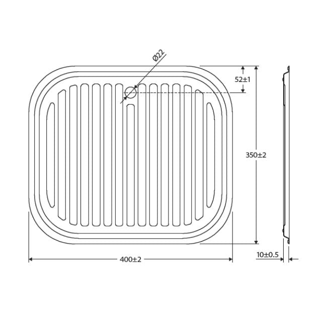 Fienza Tiva Sink Drainer Tray 400X350mm