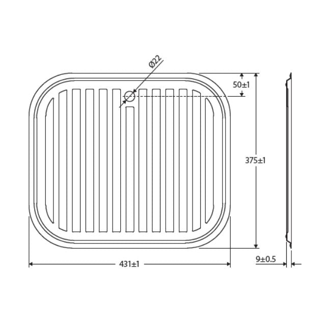 Fienza Tiva 785/670 Sink Drainer Tray 431X375mm