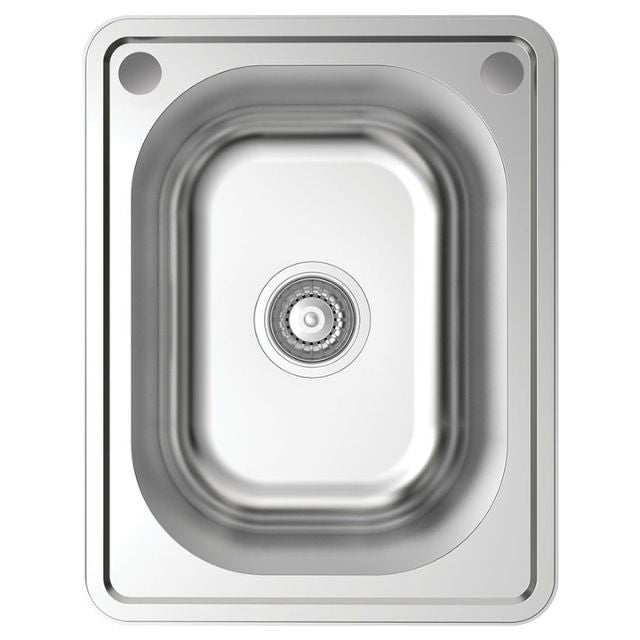 Fienza Tiva Laundry Sink Small Topmount 22L 2TH 500X390X200mm Includes Flexible Bypass Kit