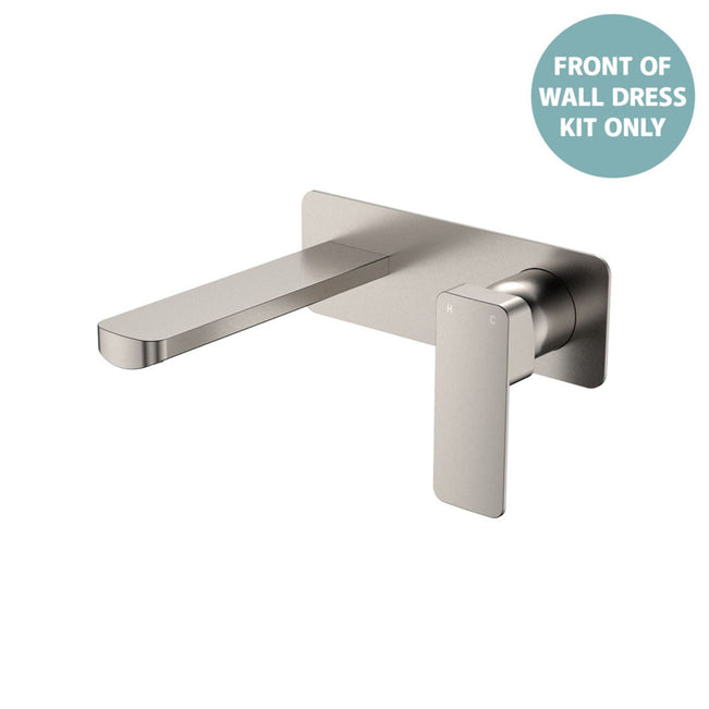 Fienza Tono Basin/Bath Wall Mixer Set Dress Kit Rectangular Plate 160mm Brushed Nickel D233106BN-LF - The Blue Space