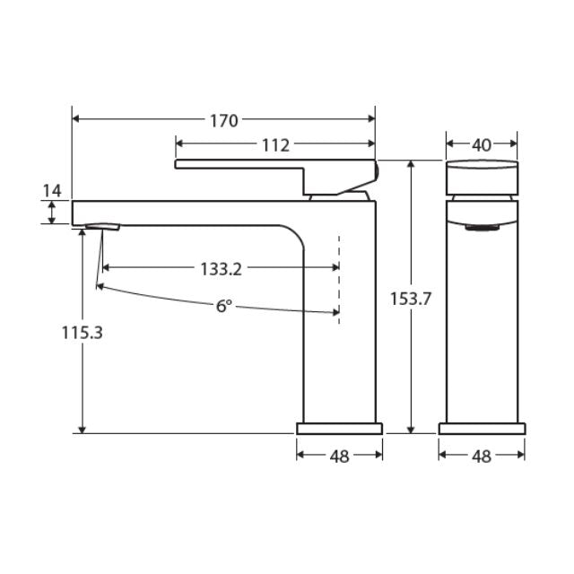 Fienza Tono Basin Mixer Gun Metal