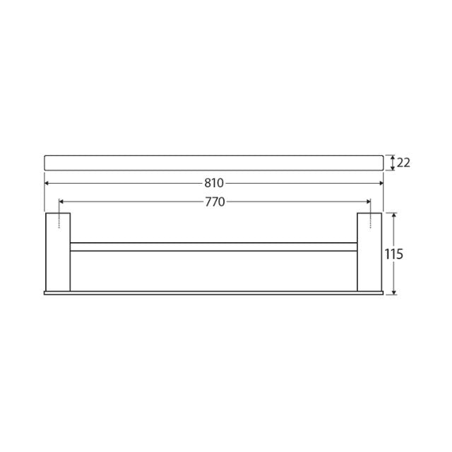 Fienza Tono Double Towel Rail 810mm Gun Metal