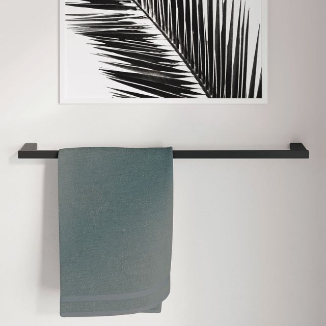 Fienza Tono Single Towel Rail 610mm Matte Black