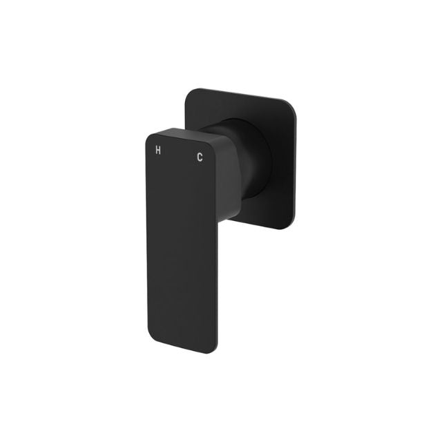 Fienza Tono Wall Mixer Small Square Plate Matte Black 233101B-4 - The Blue Space