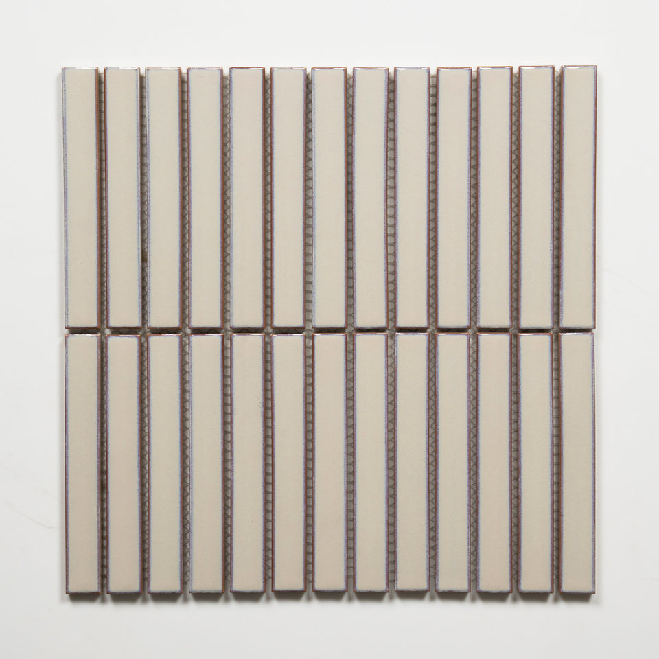 Flute Champagne Porcelain Finger Mosaic Tile 22×145mm