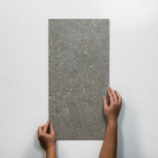 Single with Hand Frankie Light Grey Lappato Porcelain Tile 300 x 600mm FRAPEL3 - The Blue Space
