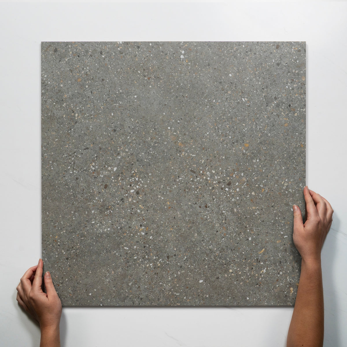 Single with Hand Frankie Light Grey Lappato Porcelain Tile 600 x 600mm FRAPEL4 - The Blue Space