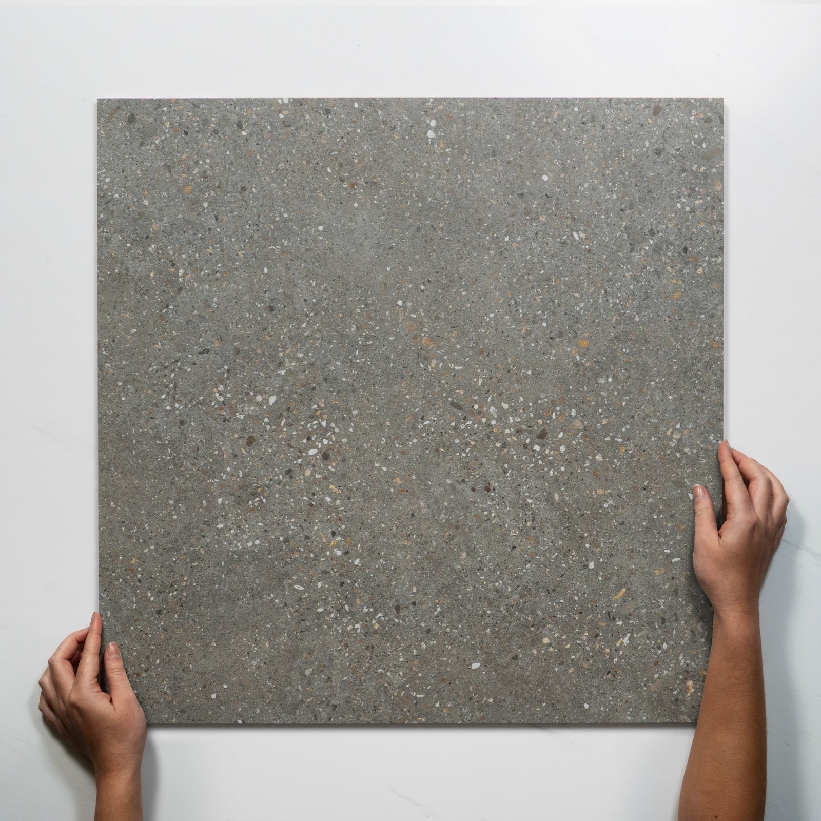 Single with Hand Frankie Light Grey Matte Porcelain Tile P3 600 x 600mm FRAPEM4 - The Blue Space