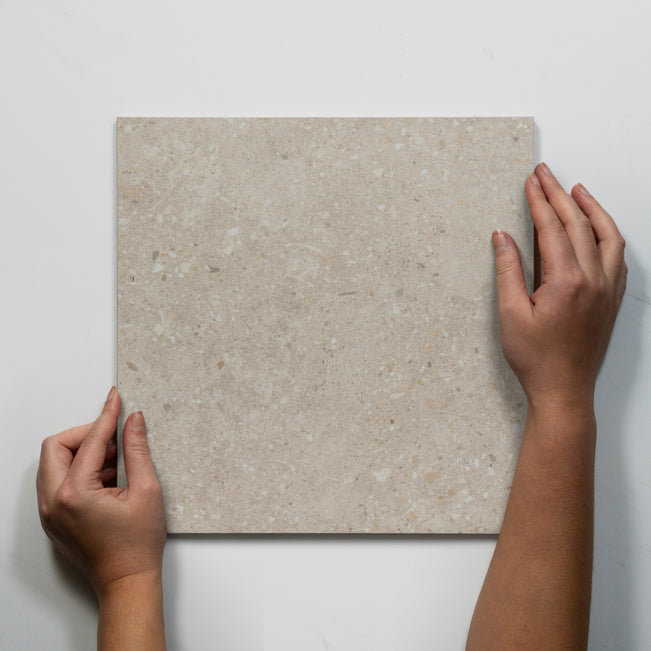 Single with Hand Frankie Vanilla Matte Porcelain Tile P3 300 x 300mm FRAWHM1 - The Blue Space