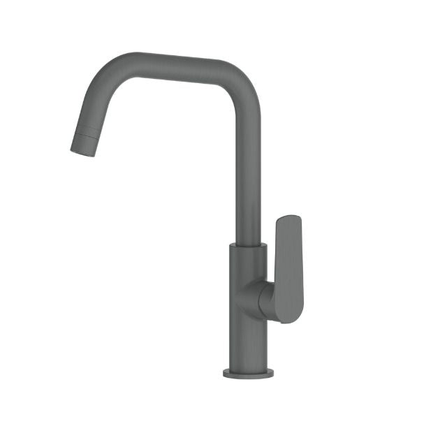 Greens Novi Gooseneck Sink Mixer with Smart Aerator Gun Metal