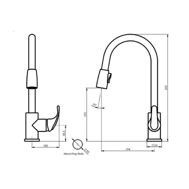 Greens Regency Pull-Down Sink Mixer Chrome