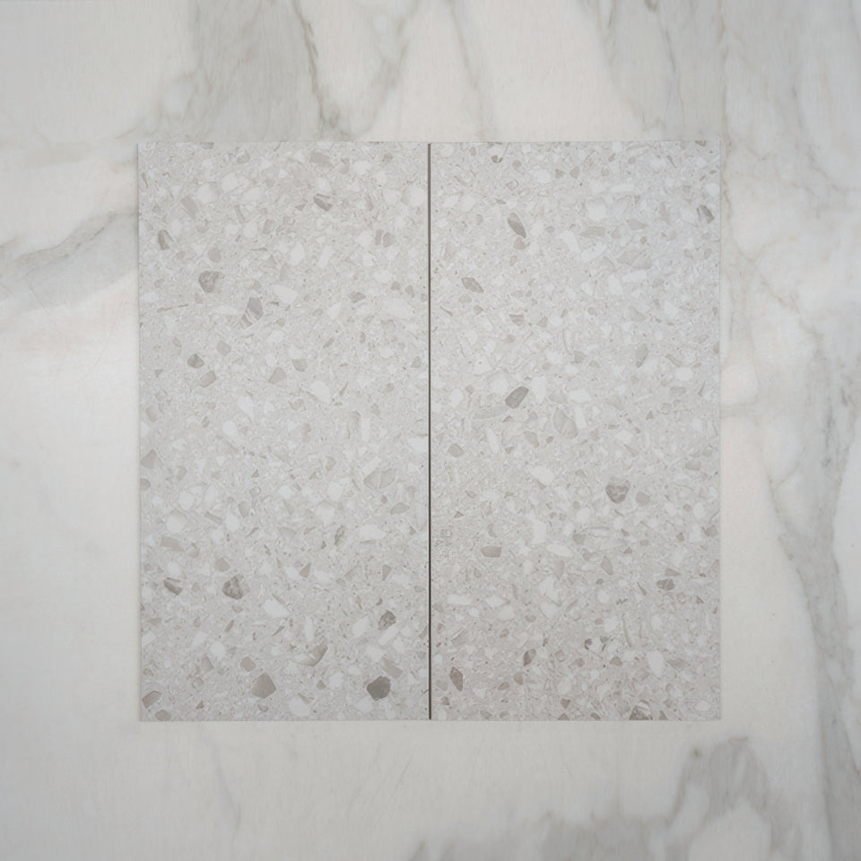 Grey Clio Terrazzo Tile Tech Grip 300 x 600mm Porcelain