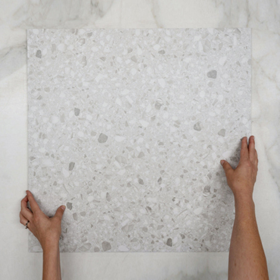 Grey Clio Terrazzo Tile Tech Grip 600 x 600mm Porcelain