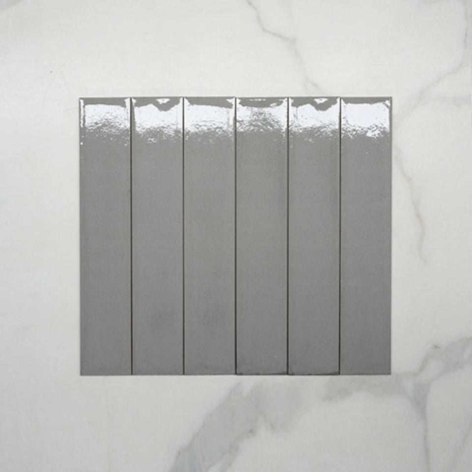 Grigio Theo Subway Tile 75 x 400mm Italian Porcelain