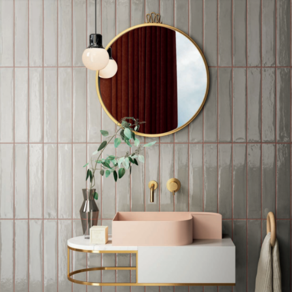 Grigio Theo Subway Tile 75 x 400mm Italian Porcelain