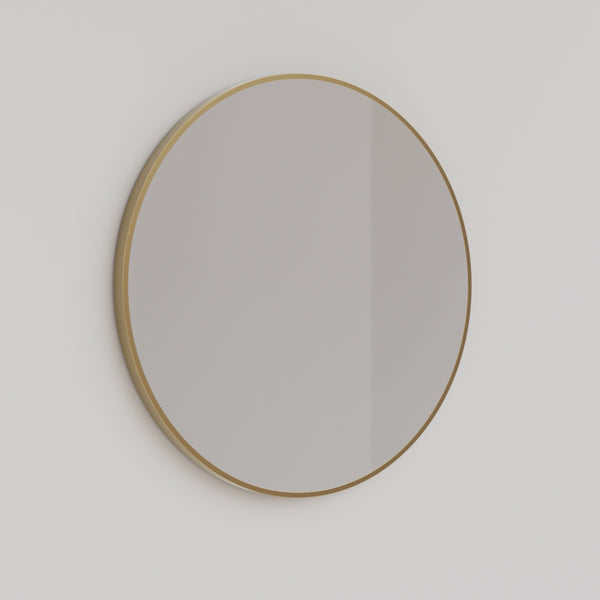 Ingrain Round Brushed Gold Framed Mirror 800mm