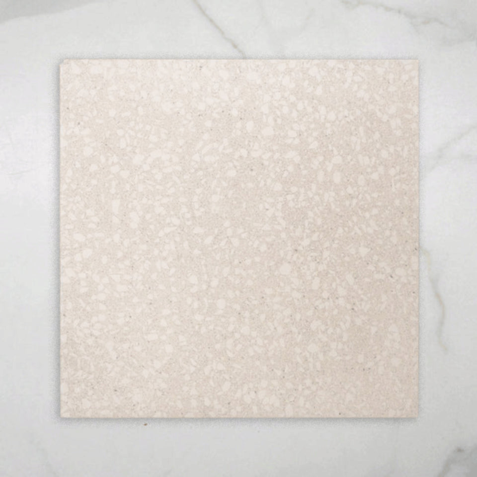 Island Terrazzo White Matt P4 Porcelain Tile 600x600mm