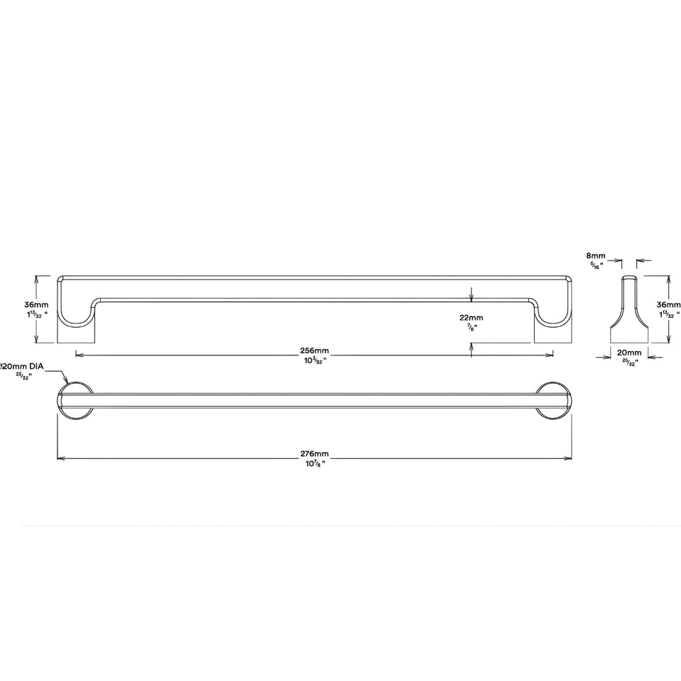 Iver Baltimore 256mm Cabinet Pull Handle Brushed Brass