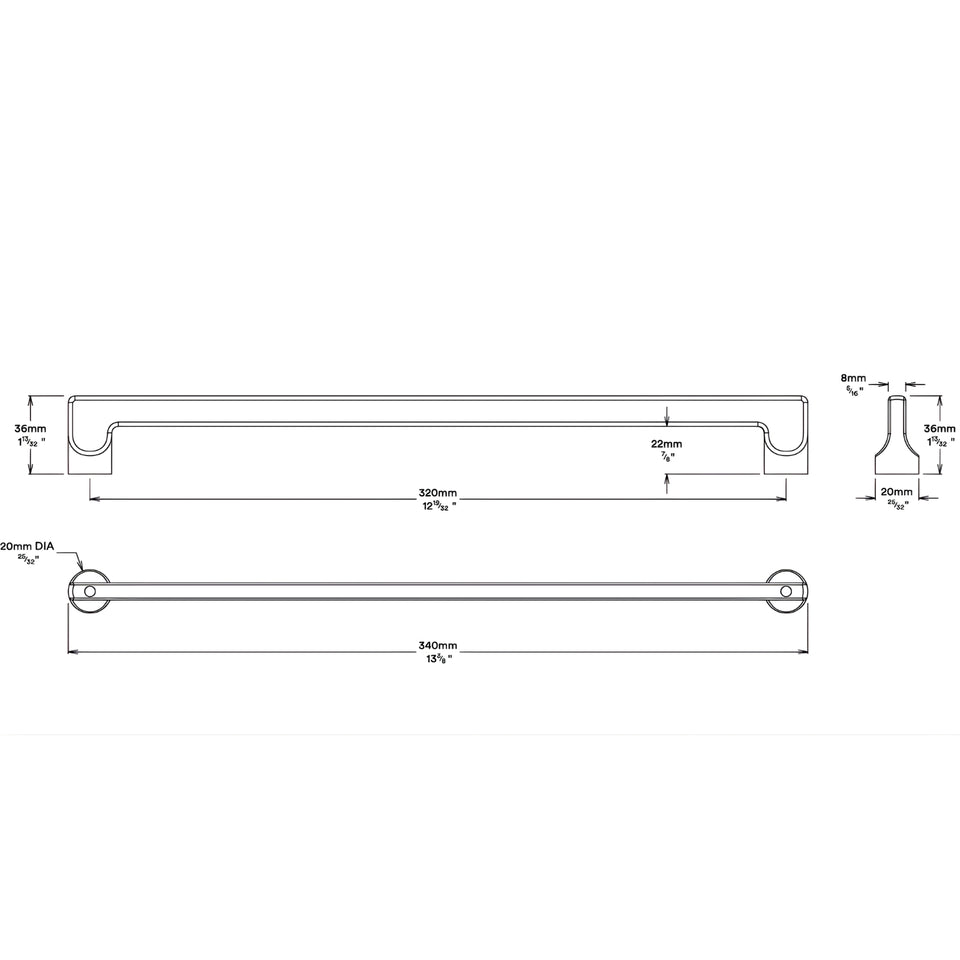Iver Baltimore 320mm Cabinet Pull Handle Polished Chrome