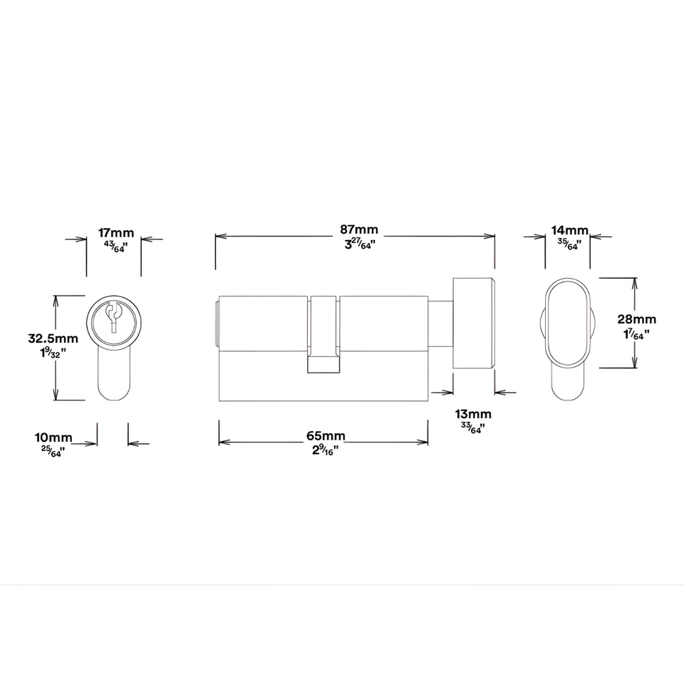 Iver Baltimore Lever Oval Backplate Entrance Kit with High Security Lock Brushed Brass