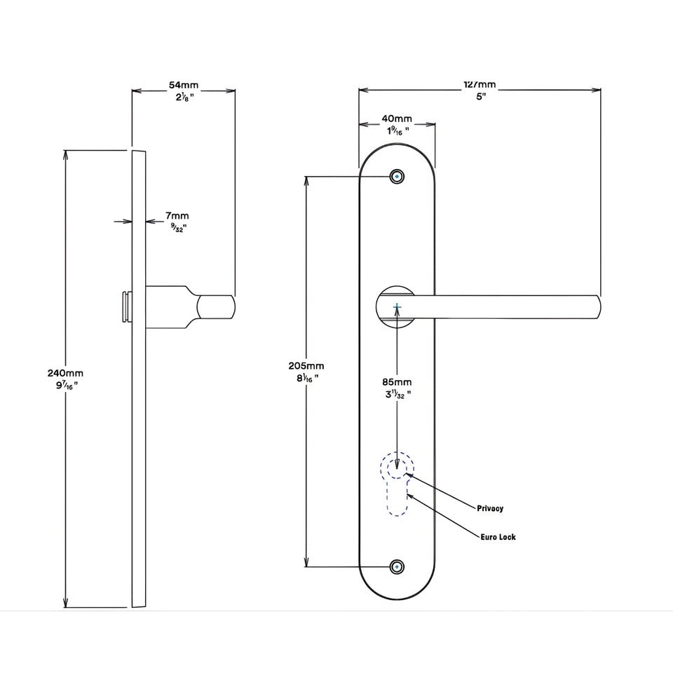 Iver Baltimore Lever Oval Backplate Entrance Kit with High Security Lock Brushed Brass