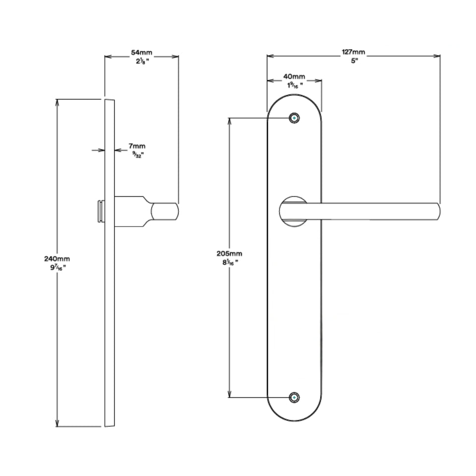 Iver Baltimore Lever Oval Backplate Passage Kit Signature Brass