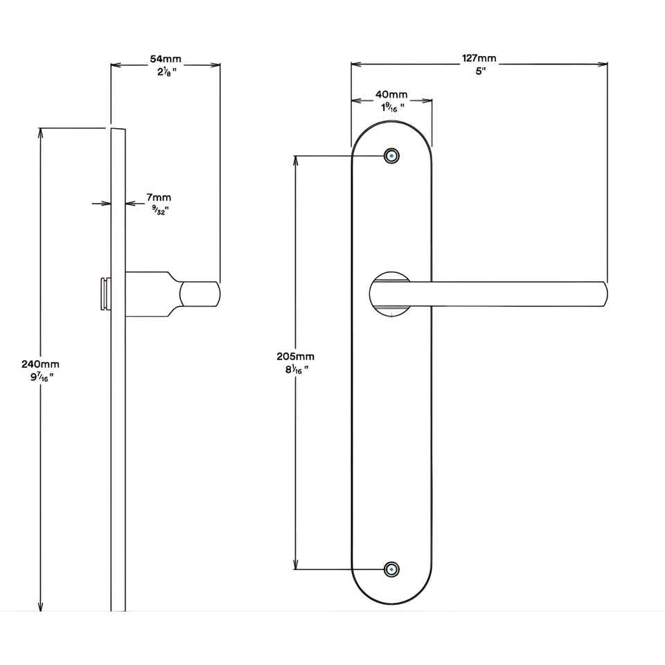 Iver Baltimore Lever Oval Backplate Privacy Kit with Privacy Turn Signature Brass