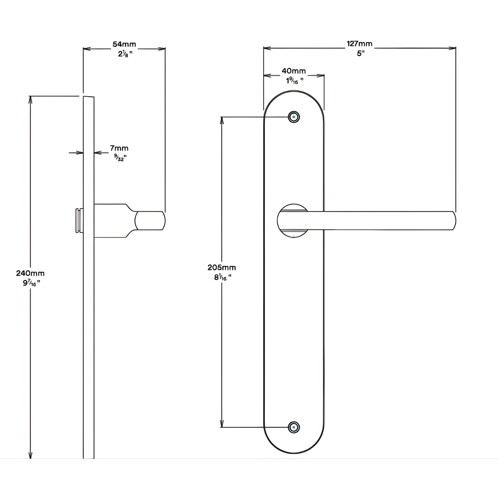 Line Drawing Iver Baltimore Lever Oval Backplate Privacy Kit with Privacy Turn Signature Brass 10726KPRIV60 - The Blue Space