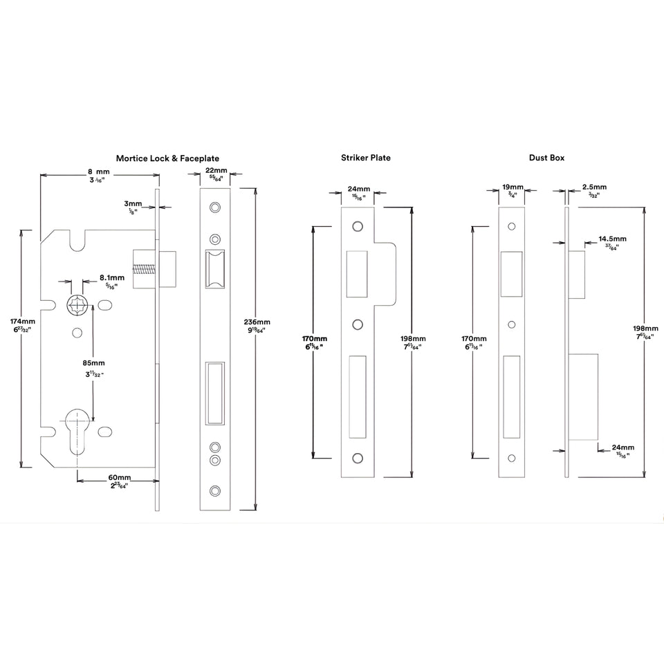 Iver Baltimore Lever Round Rose Entrance Kit with Separate High Security Lock Satin Nickel