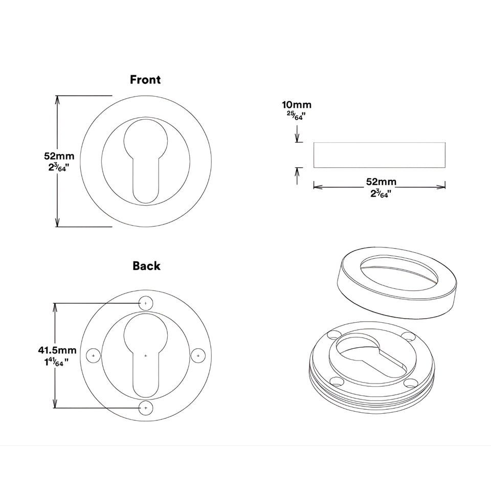 Iver Baltimore Lever Round Rose Entrance Kit with Separate High Security Lock Signature Brass