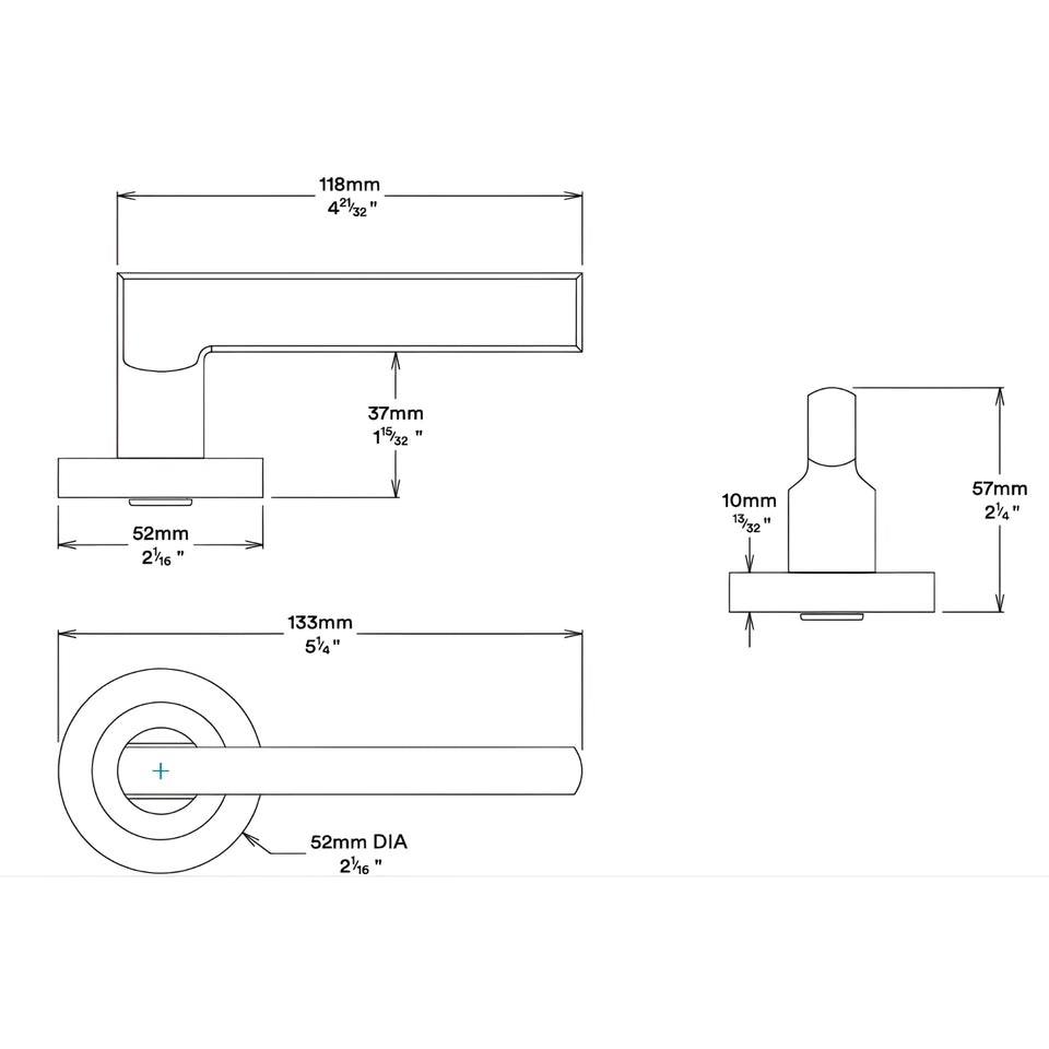 Iver Baltimore Lever Round Rose Passage Kit Brushed Brass