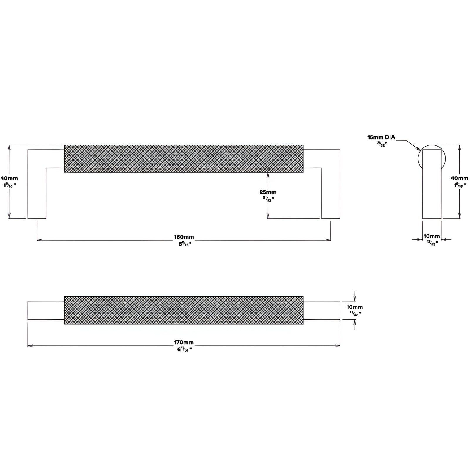 Line Drawing Iver Brunswick 160mm Cabinet Pull Handle Polished Chrome 22112 - The Blue Space