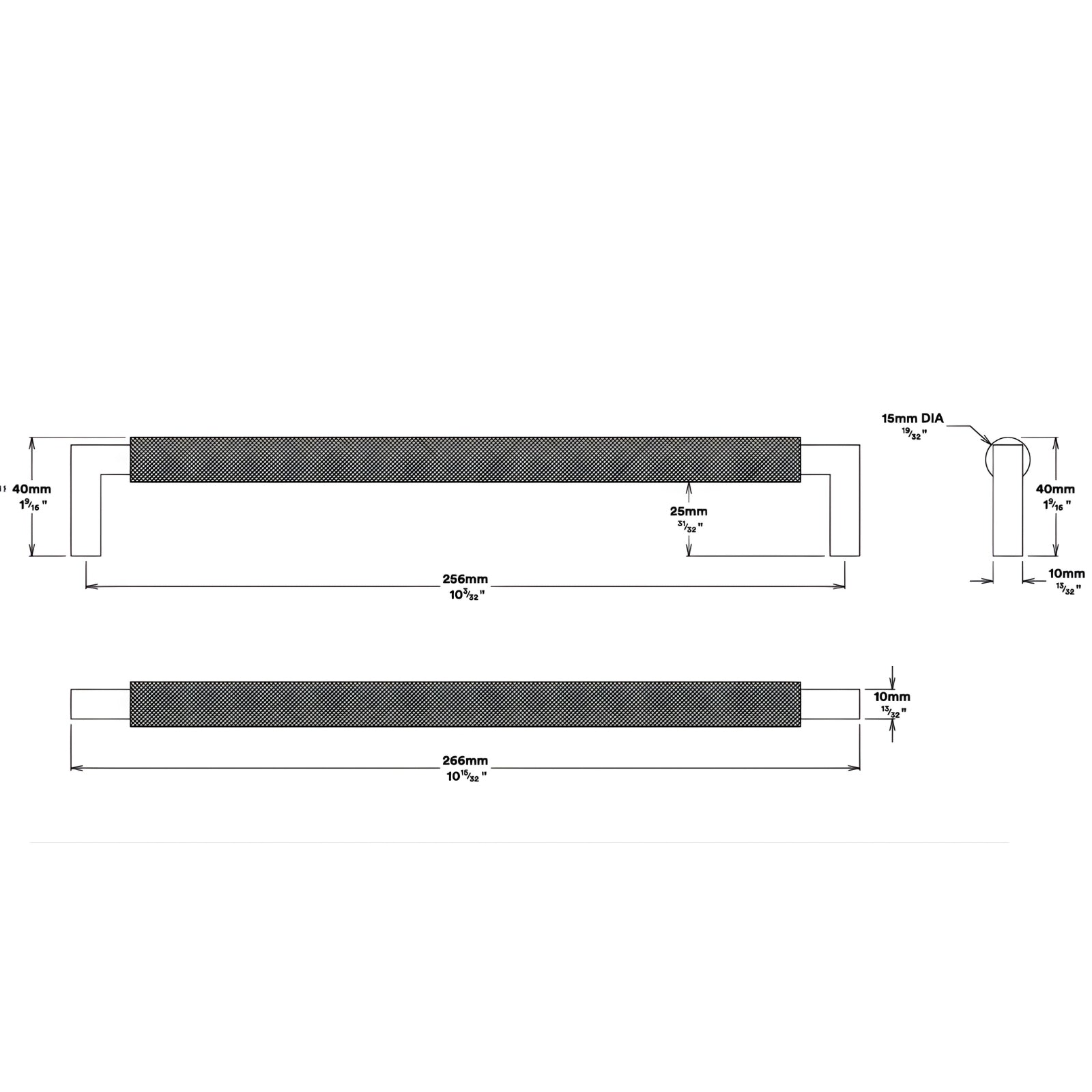 Line Drawing Iver Brunswick 256mm Cabinet Pull Handle Polished Chrome 22122 - The Blue Space