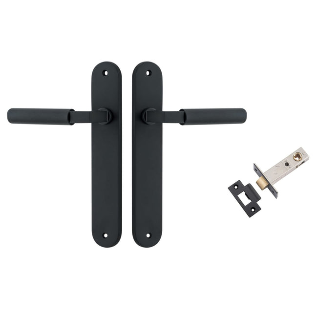 Iver Brunswick Lever Oval Backplate Passage Kit Matte Black  12768KPASS60 - The Blue Space