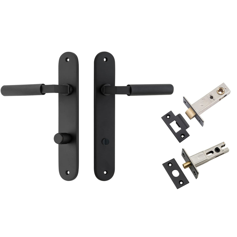 Iver Brunswick Lever Oval Backplate Privacy Kit Matte Black