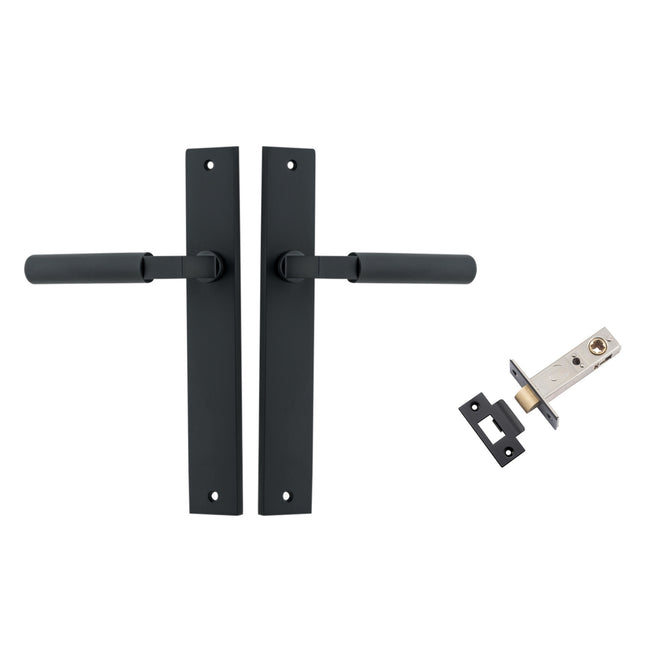 Iver Brunswick Lever Rectangular Backplate Passage Kit Matte Black  12752KPASS60 - The Blue Space