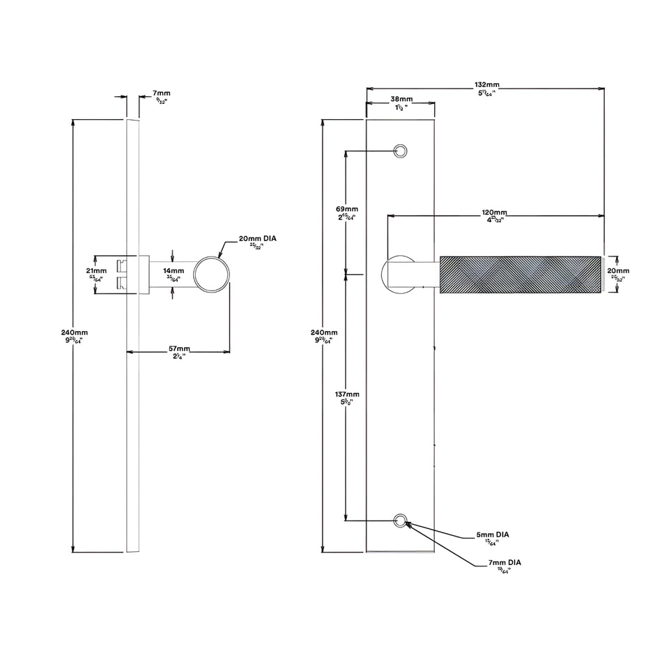 Iver Brunswick Lever Rectangular Backplate Passage Kit Matte Black