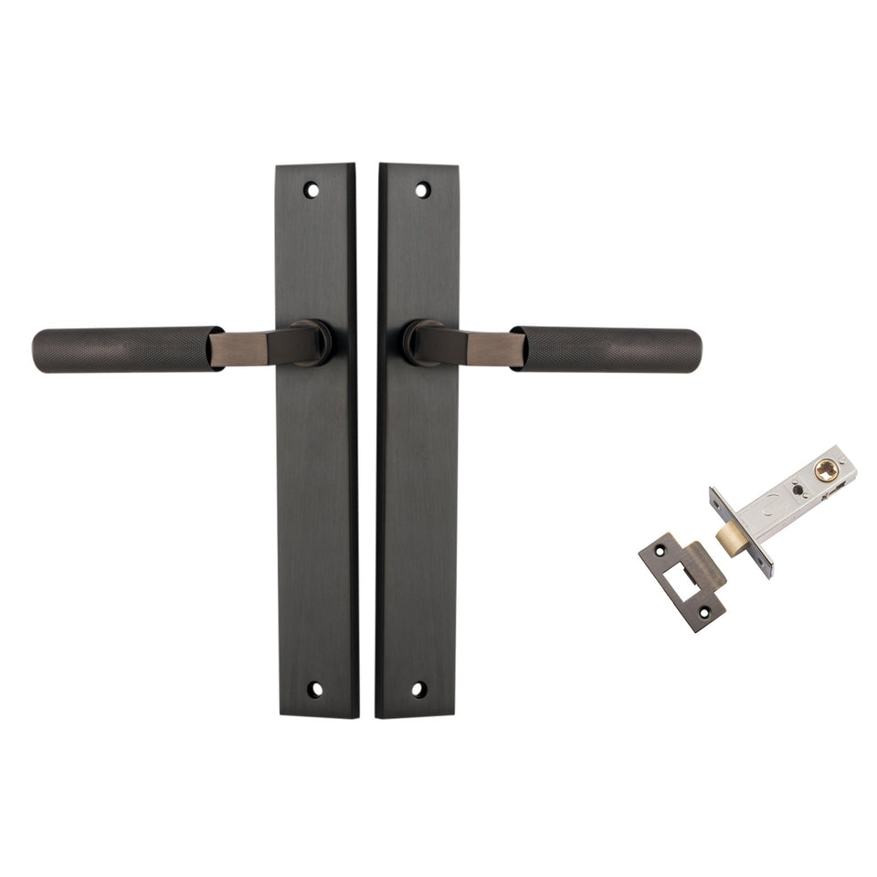 Iver Brunswick Lever Rectangular Backplate Passage Kit Signature Brass