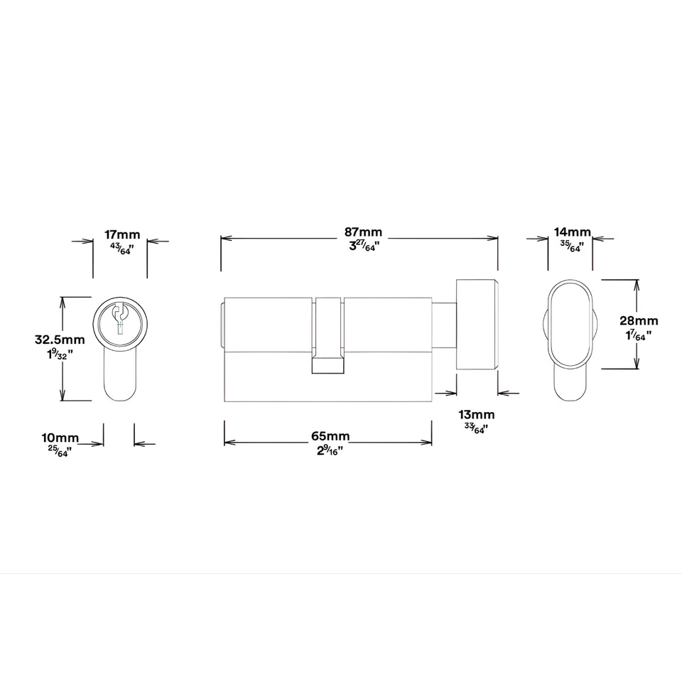 Iver Brunswick Lever Round Rose Entrance Kit with High Security Lock Brushed Gold