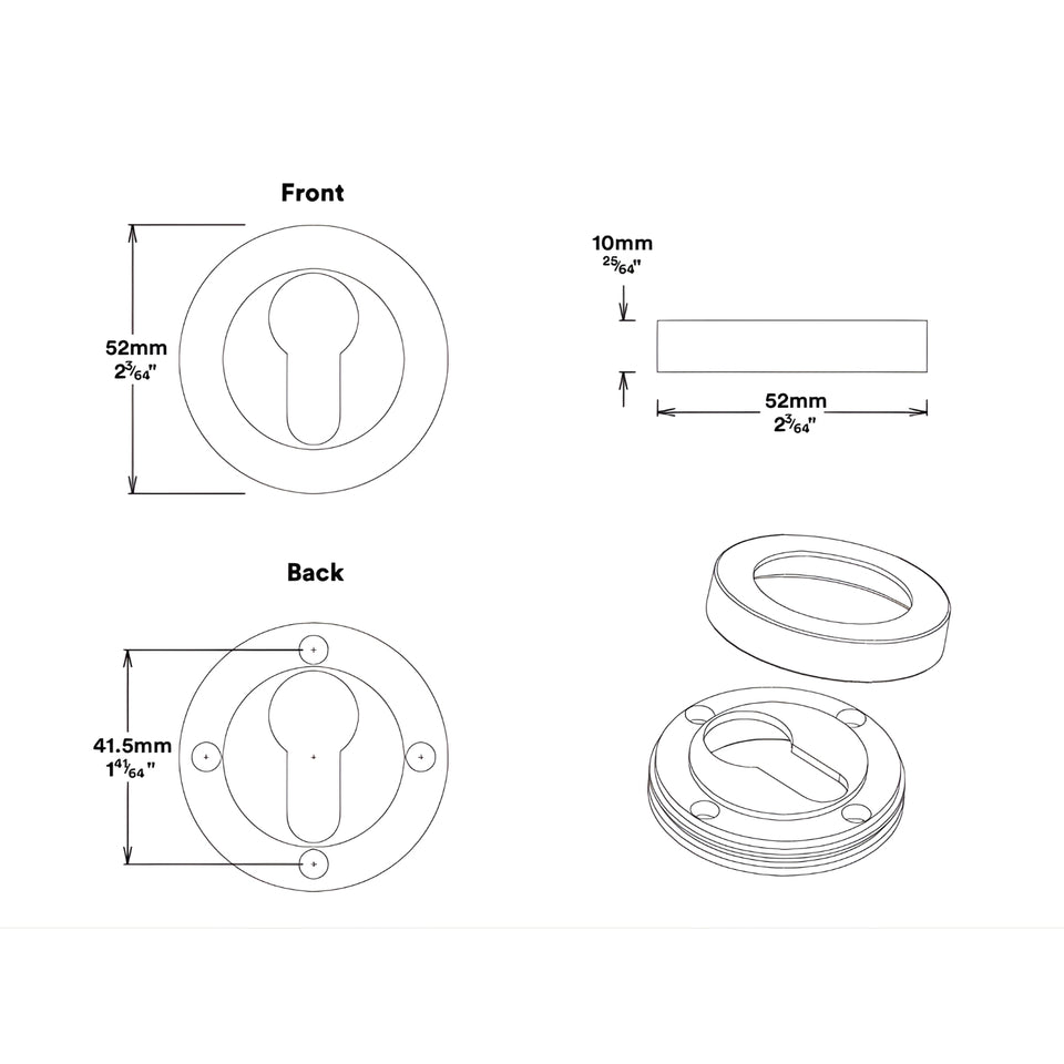 Iver Brunswick Lever Round Rose Entrance Kit with High Security Lock Matte Black
