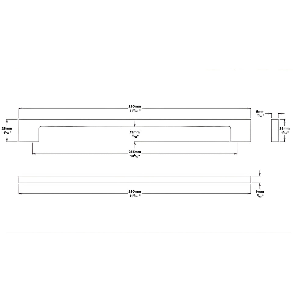 Iver Cali 256mm Cabinet Pull Handle Polished Chrome