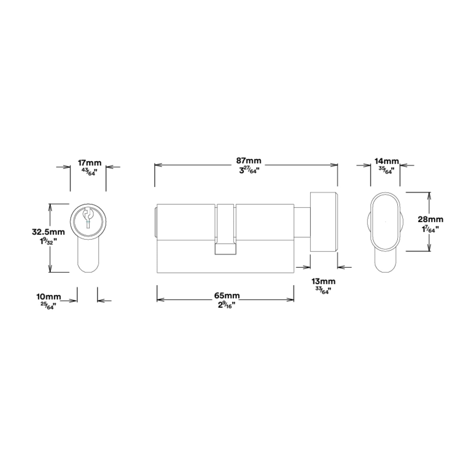 Line Drawing Lock Iver Cambridge Knob Oval Backplate Entrance Kit with High Security Lock Matte Black  12834KENTR60KT - The Blue Space