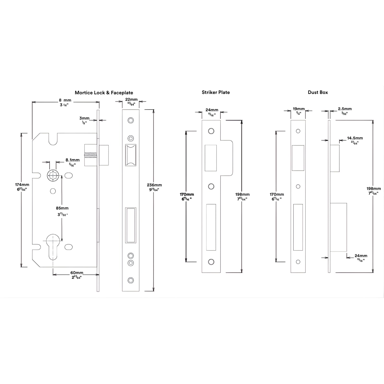 Mortice Lock Iver Cambridge Knob Rectangular Backplate Entrance Kit with High Security Lock Signature Brass 10822KENTR60KT - The Blue Space