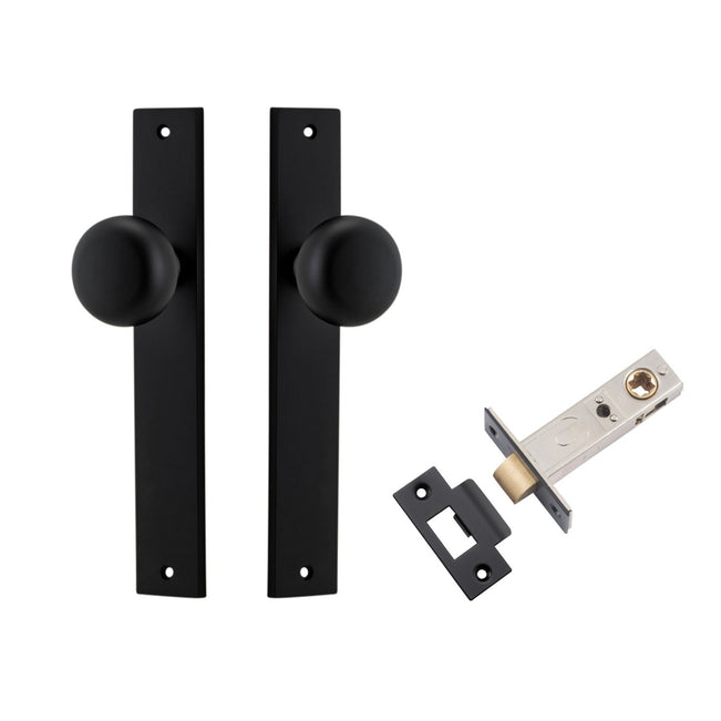 Iver Cambridge Knob Rectangular Backplate Passage Kit Matte Black 12822KPASS60 - The Blue Space